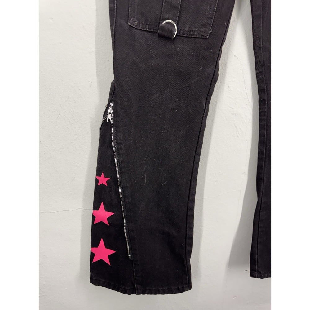 [NO TAG] Tripp NYC Pants Black Hot Pink Bondage Goth Rave Punk Hot Topic 30W - Picture 3 of 8